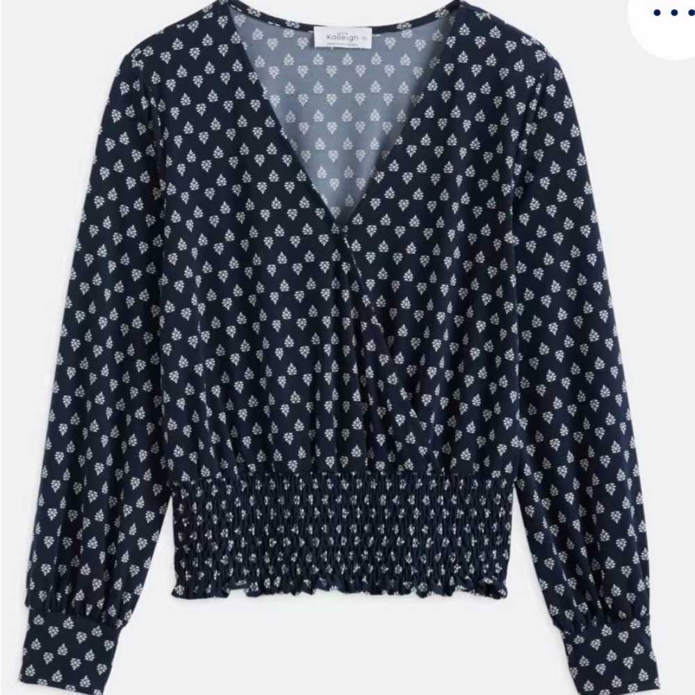 Kaileigh Smocked Patterned Blouse
